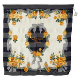 ディオール 花 フラワー モチーフ スカーフ ブラック ホワイト マルチカラー シルク レディース Dior 【中古】