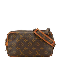 ルイ ヴィトン モノグラム ポシェット マルリーバンドリエール ショルダーバッグ M51828 ブラウン PVC レザー レディース LOUIS VUITTON 【中古】