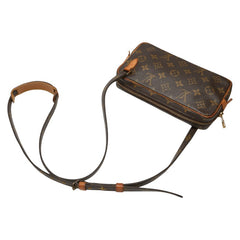 ルイ ヴィトン モノグラム ポシェット マルリーバンドリエール ショルダーバッグ M51828 ブラウン PVC レザー レディース LOUIS VUITTON 【中古】