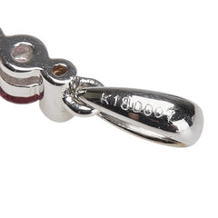 K18WG ホワイトゴールド ガーネット ダイヤ0.07ct クロス 十字架 モチーフ ペンダントトップ レディース 【中古】