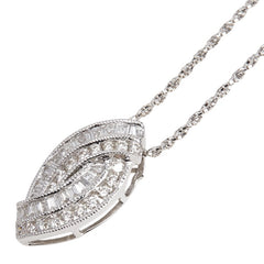 K18WG ホワイトゴールド ダイヤ ペンダントネックレス レディース 【中古】