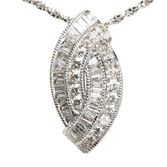 K18WG ホワイトゴールド ダイヤ ペンダントネックレス レディース 【中古】