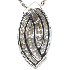 K18WG ホワイトゴールド ダイヤ ペンダントネックレス レディース 【中古】