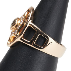 K18PG ピンクゴールド ブラウンダイヤ0.256ct ダイヤ0.18ct リング 指輪 レディース 13号 【中古】