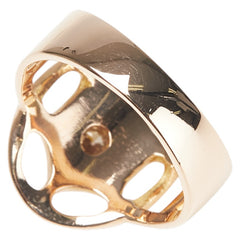 K18PG ピンクゴールド ブラウンダイヤ0.256ct ダイヤ0.18ct リング 指輪 レディース 13号 【中古】