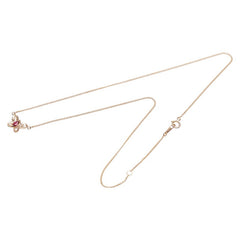 K18YG イエローゴールド ルビー ダイヤ 蝶 バタフライ モチーフ ネックレス レディース 【中古】