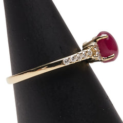 K18YG イエローゴールド スタールビー1.93ct ダイヤ0.24ct リング 指輪 レディース 9号 【中古】