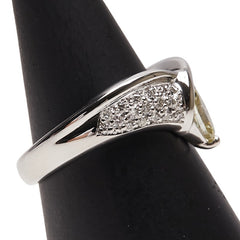 Pt900 プラチナ ダイヤ0.45ct ダイヤ0.23ct パヴェ V字 リング 指輪 レディース 10.5号 【中古】