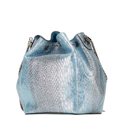 ブルガリ セルペンティフォーエバー バケットバッグ ハンドバッグ ショルダーバッグ 2WAY ブルー カルングレザー レディース BVLGARI 【中古】