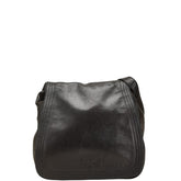 プラダ ロゴ ショルダーバッグ ブラック レザー レディース PRADA 【中古】