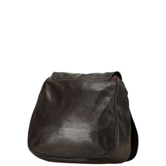 プラダ ロゴ ショルダーバッグ ブラック レザー レディース PRADA 【中古】