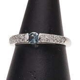 Pt900 プラチナ アレキサンドライト0.205ct ダイヤ0.14ct パヴェ リング 指輪 レディース 8号 【中古】