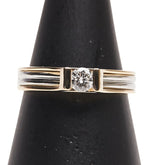 K18YG イエローゴールド Pt900 プラチナ コンビ ダイヤ0.19ct 1P リング 指輪 レディース 11号 【中古】