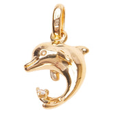 スタージュエリー K18YG イエローゴールド ダイヤ イルカ ドルフィン モチーフ ペンダントトップ レディース STAR JEWELRY 【中古】