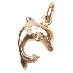 スタージュエリー K18YG イエローゴールド ダイヤ イルカ ドルフィン モチーフ ペンダントトップ レディース STAR JEWELRY 【中古】