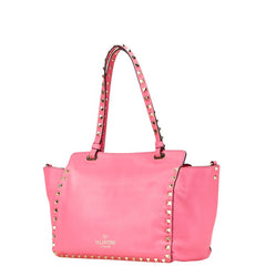 ヴァレンティノ ロックスタッズ ハンドバッグ ショルダーバッグ 2WAY ピンク レザー レディース VALENTINO 【中古】