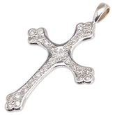 K18WG ホワイトゴールド ダイヤ0.30ct クロス 十字架 モチーフ ペンダントトップ レディース 【中古】