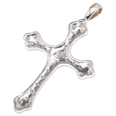 K18WG ホワイトゴールド ダイヤ0.30ct クロス 十字架 モチーフ ペンダントトップ レディース 【中古】