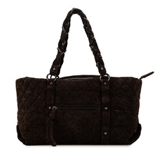 シャネル マトラッセ ココマーク トートバッグ ダークブラウン スウェード レディース CHANEL 【中古】