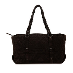 シャネル マトラッセ ココマーク トートバッグ ダークブラウン スウェード レディース CHANEL 【中古】