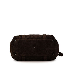 シャネル マトラッセ ココマーク トートバッグ ダークブラウン スウェード レディース CHANEL 【中古】