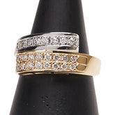 K18YG イエローゴールド Pt900 プラチナ コンビ ダイヤ0.43ct リング 指輪 レディース 11号 【中古】