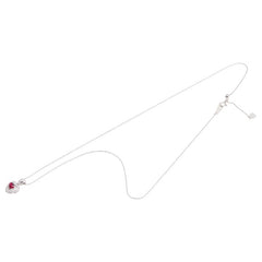 K18WG ホワイトゴールド ダイヤ0.234ct ハート モチーフ ペンダントネックレス レディース 【中古】