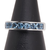 K18WG ホワイトゴールド アクアマリン0.60ct リング 指輪 レディース 11号 【中古】