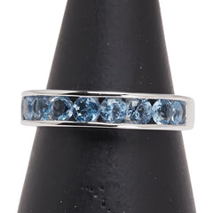 K18WG ホワイトゴールド アクアマリン0.60ct リング 指輪 レディース 11号 【中古】