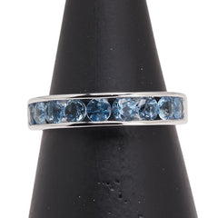 K18WG ホワイトゴールド アクアマリン0.60ct リング 指輪 レディース 11号 【中古】