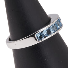 K18WG ホワイトゴールド アクアマリン0.60ct リング 指輪 レディース 11号 【中古】