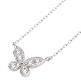K18WG ホワイトゴールド ダイヤ0.234ct バタフライ 蝶 モチーフ ペンダントネックレス レディース 【中古】