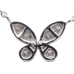K18WG ホワイトゴールド ダイヤ0.234ct バタフライ 蝶 モチーフ ペンダントネックレス レディース 【中古】