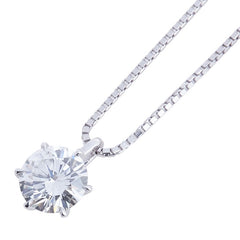 Pt900 プラチナ Pt850 プラチナ ダイヤ0.714ct プチ ペンダントネックレス レディース 【中古】