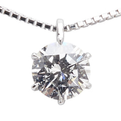 Pt900 プラチナ Pt850 プラチナ ダイヤ0.714ct プチ ペンダントネックレス レディース 【中古】