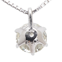 Pt900 プラチナ Pt850 プラチナ ダイヤ0.714ct プチ ペンダントネックレス レディース 【中古】