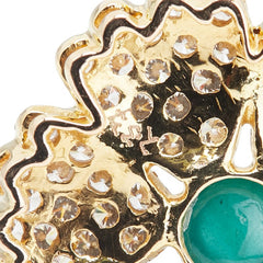 K18YG イエローゴールド エメラルド ダイヤ2.37ct 花 フラワー モチーフ ペンダントトップ レディース 【中古】