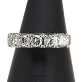 Pt900 プラチナ ダイヤ0.69ct 一文字 リング 指輪 レディース 8号 【中古】