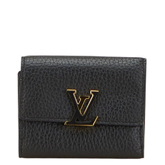 ルイ ヴィトン ポルトフォイユ カプシーヌXS 三つ折り財布 コンパクトウォレット M68587 ブラック ピンク レザー レディース LOUIS VUITTON 【中古】