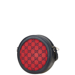 グッチ GGキャンバス 斜め掛け ショルダーバッグ 658825 レッド ブラック キャンバス レザー レディース GUCCI 【中古】