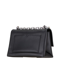 マイケルコース ロゴ チェーン ショルダーバッグ ブラック レザー レディース Michael Kors 【中古】