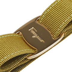 サルヴァトーレフェラガモ ヴァラリボン キーリング グリーン ゴールド キャンバス メッキ レディース Salvatore Ferragamo 【中古】