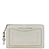 マークジェイコブス ロゴ 二つ折り財布 グレー レザー レディース MARC JACOBS 【中古】