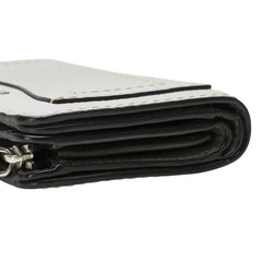 マークジェイコブス ロゴ 二つ折り財布 グレー レザー レディース MARC JACOBS 【中古】