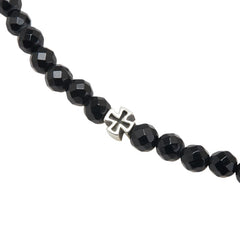 ジャスティンデイビス ロジャー オニキス クラウン クロス ブレスレット シルバー ブラック SV925 シルバー レディース Justin Davis 【中古】