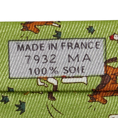 エルメス 馬 馬術 モチーフ ネクタイ グリーン ブラウン マルチカラー シルク メンズ HERMES 【中古】