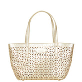 ケイトスペード ロゴ パンチング トートバッグ ハンドバッグ ゴールド レザー レディース Kate Spade 【中古】