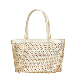 ケイトスペード ロゴ パンチング トートバッグ ハンドバッグ ゴールド レザー レディース Kate Spade 【中古】