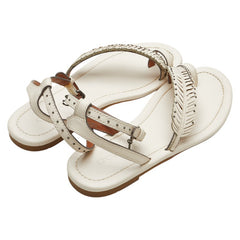 コーチ サンダル サイズ:6.5B ホワイト レザー レディース COACH 【中古】