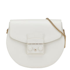 フルラ ロゴ チェーン ショルダーバッグ ホワイト レザー レディース Furla 【中古】